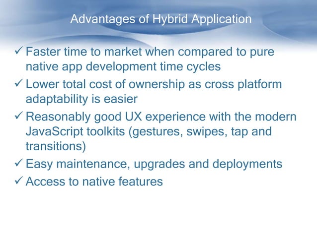 Cross platform mobile application architecture for enterprise | PPT
