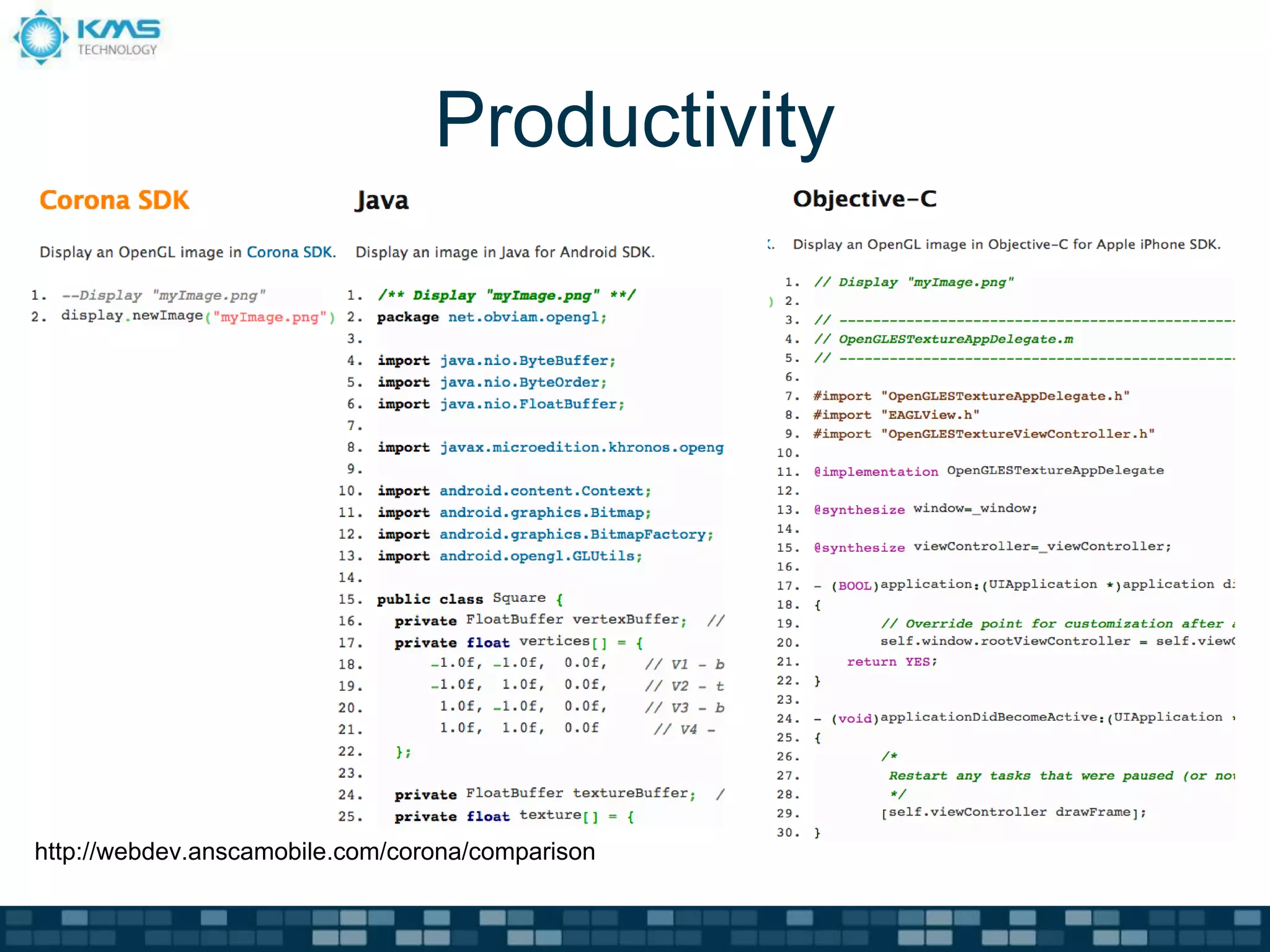 Productivity




http://webdev.anscamobile.com/corona/comparison
 