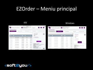 EZOrder – Meniu principal
iOS Windows
 