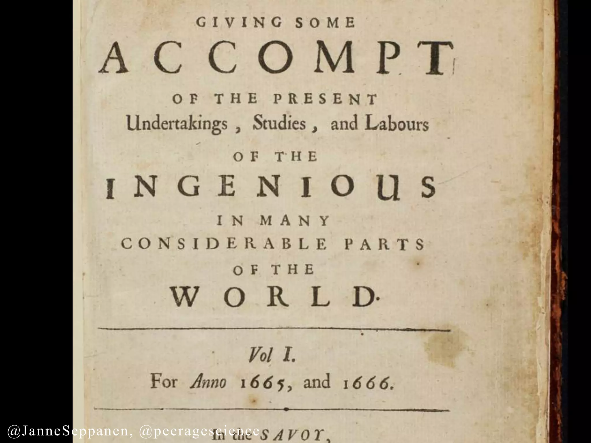 @JanneSeppanen, @peeragescience
 