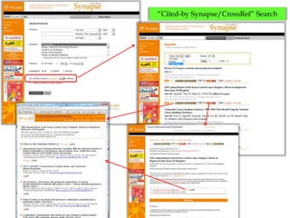 “Cited-by Synapse/CrossRef” Search
 