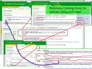 Reference Linking from/to
articles citing and cited
 