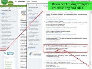 Reference Linking from/to
articles citing and cited
 