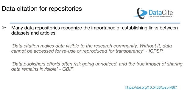 Crossref DataCite joint data citation webinar