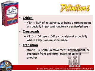 Crossroads presentation fgcyd-regionalsummits2011-2012 | PDF
