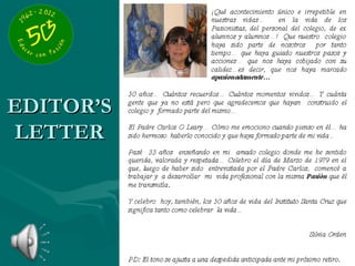 EDITOR’S
LETTER
 