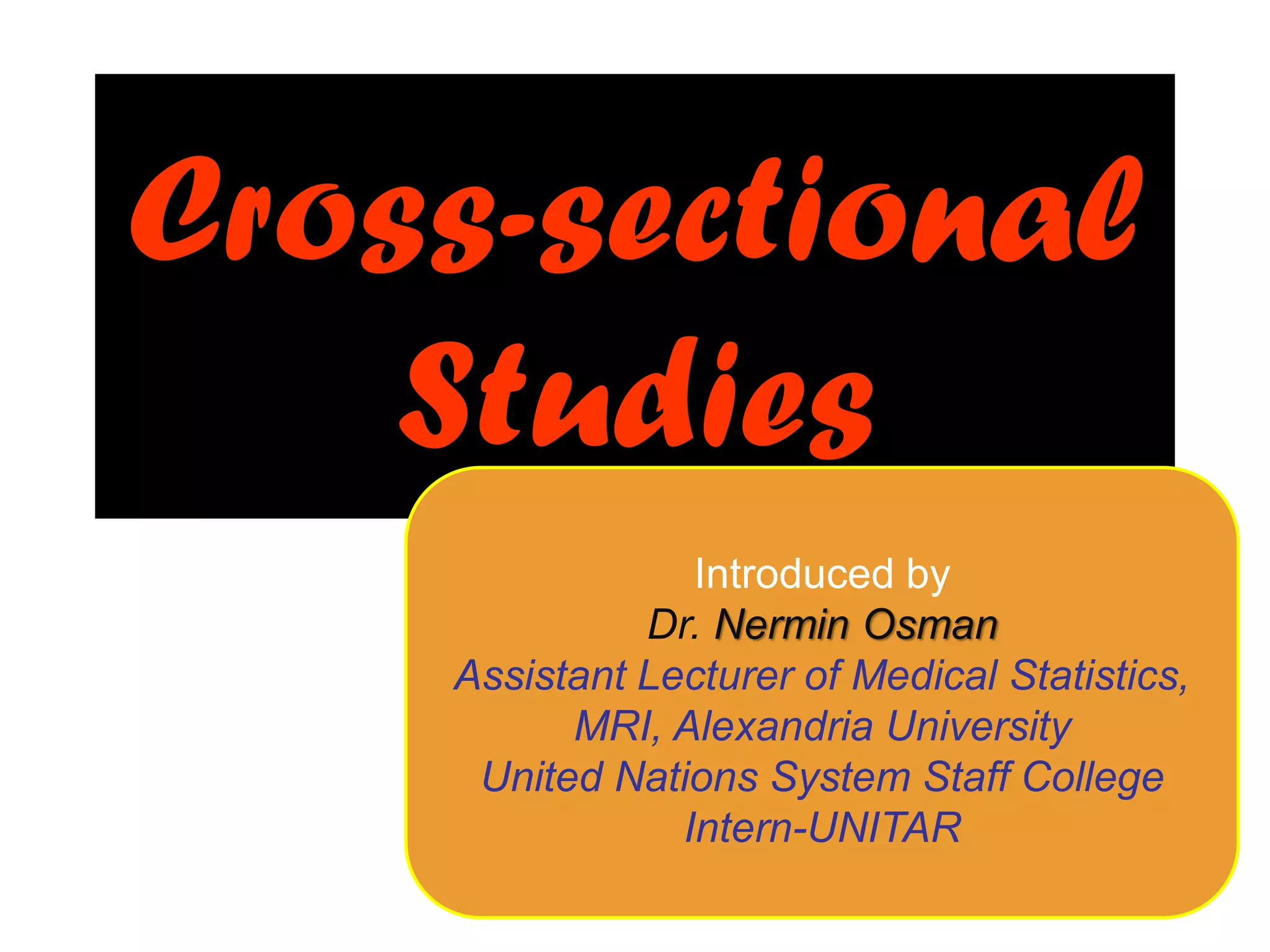 Cross sectional study | PPT