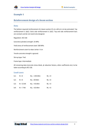 Worked examples for Cross section analysis and design software | PDF