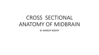 CROSS SECTIONAL
ANATOMY OF MIDBRAIN
Dr SAMEEP KOSHTI
 