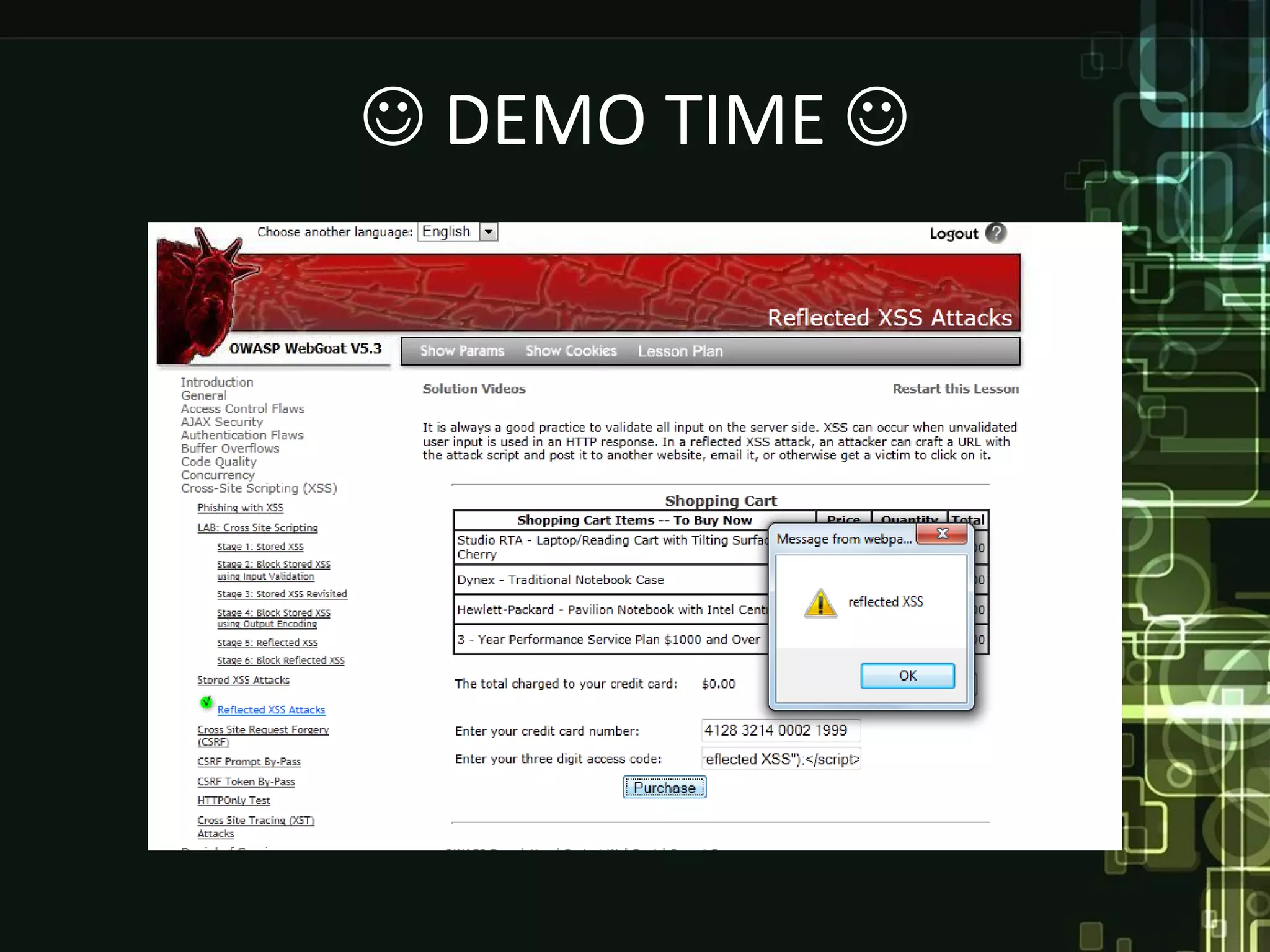  DEMO TIME 
 