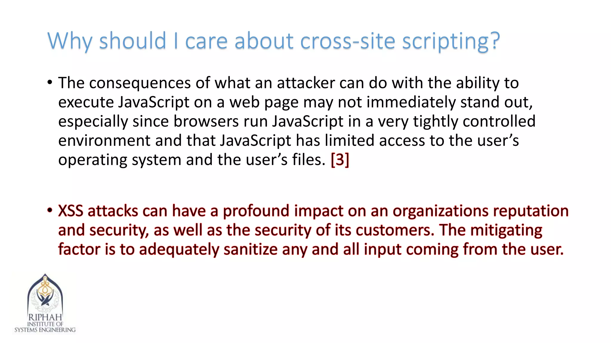 Cross site scripting | PPTX