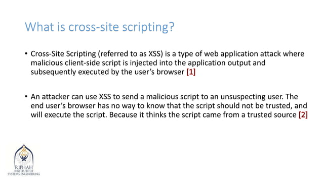 Cross site scripting | PPTX