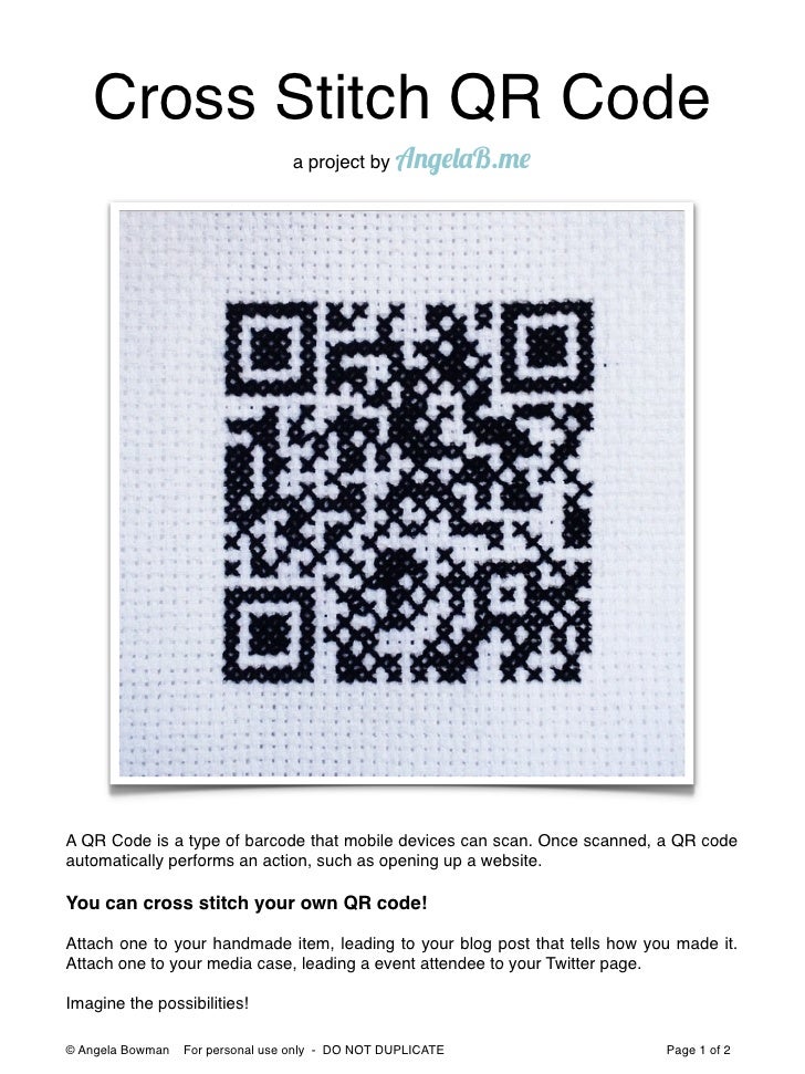 Qr code crossstitch
