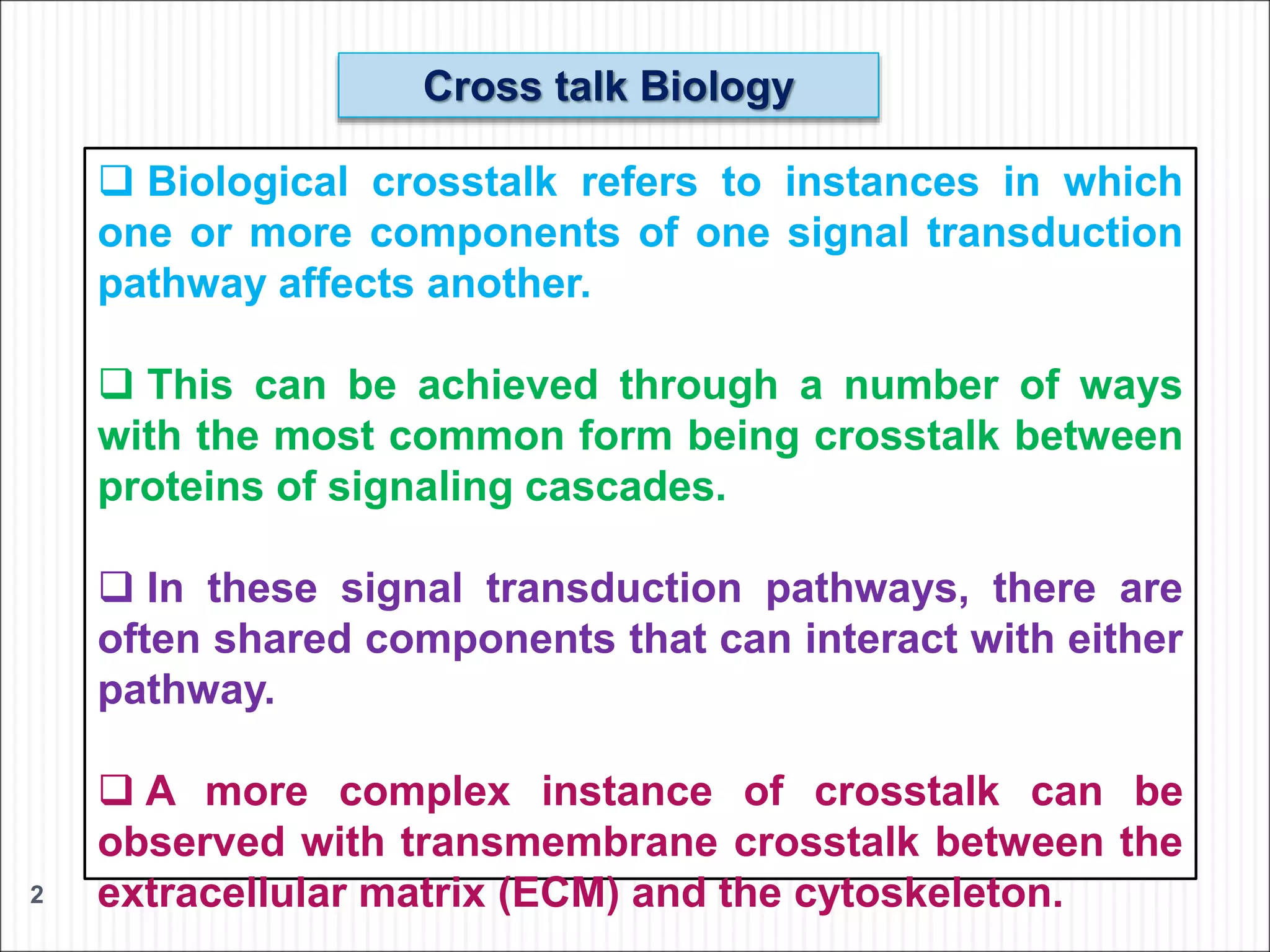 Cross talk between signalling pathway | PPT
