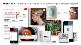 RESEARCH: Inform internal innovation via cutting edge technology research
•
•
•
 