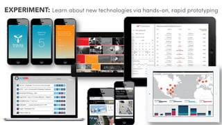 EXPERIMENT: Learn about new technologies via hands-on, rapid prototyping
 