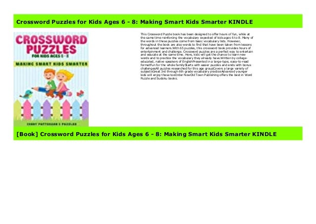 Crossword Puzzles For Kids Ages 6 8 Making Smart Kids Smarter Kind