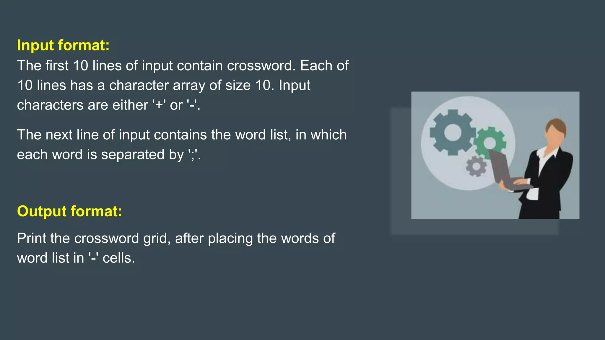 Crossword puzzle Using Backtracking in Java | PPT