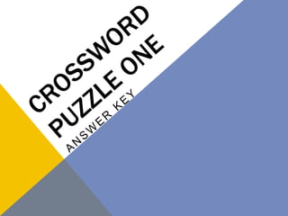 Crossword puzzle one