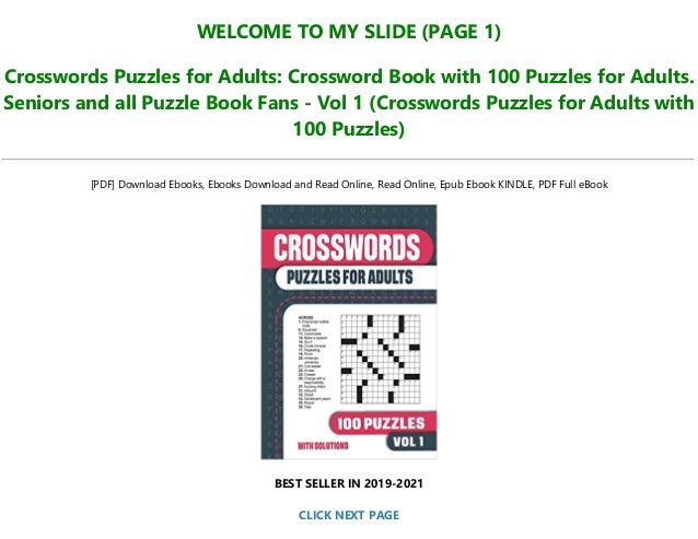 Read E Book Crosswords Puzzles For Adults Crossword Book With 100 Pu