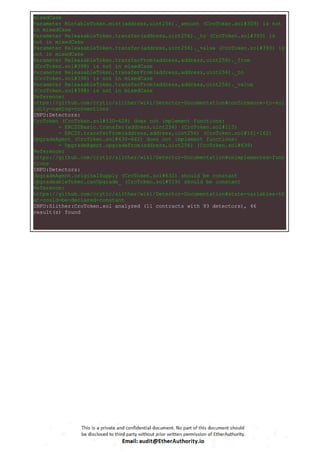 CRO Token – Smart Contract Security Audit Report by EtherAuthority | PDF