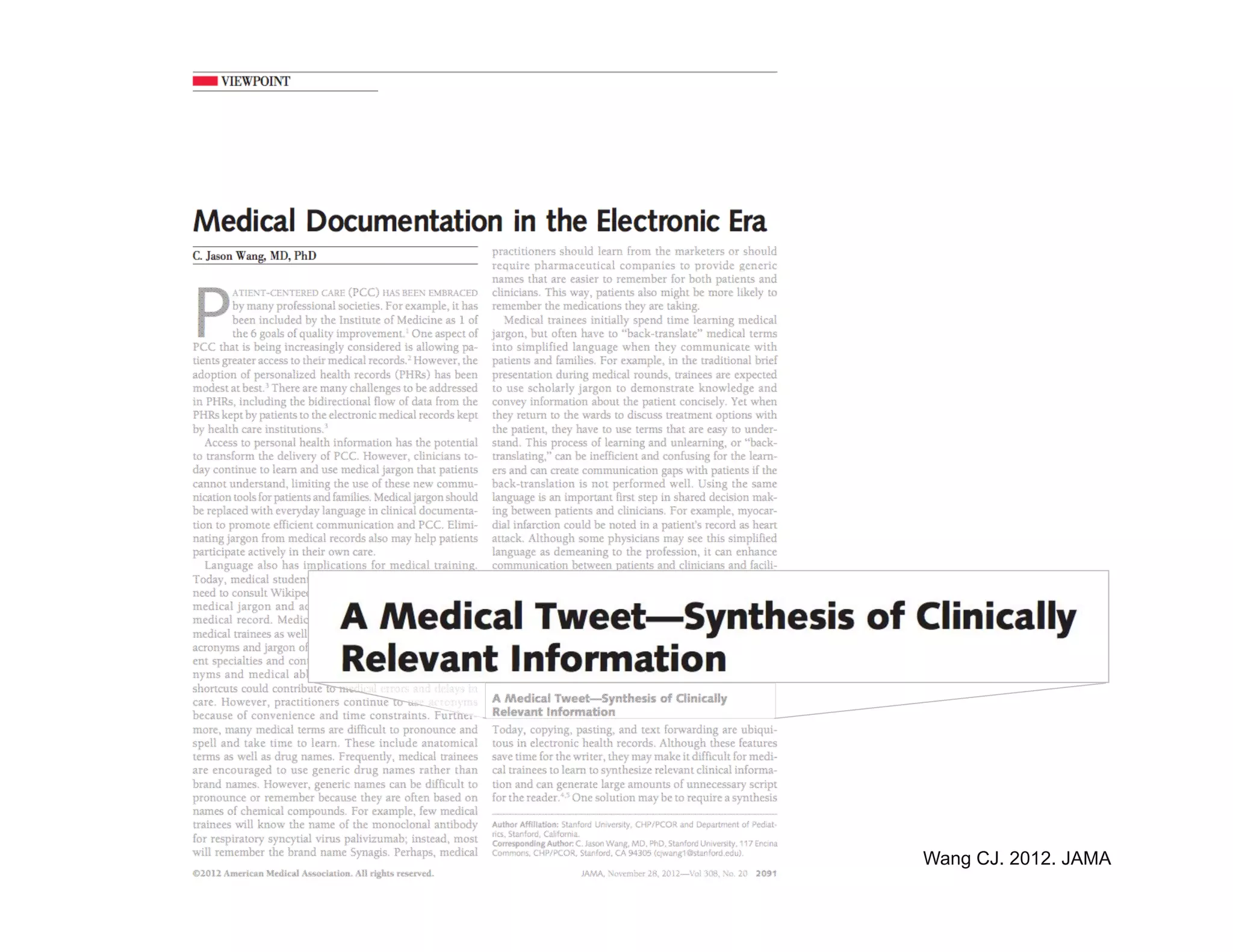 Wang CJ. 2012. JAMA
 