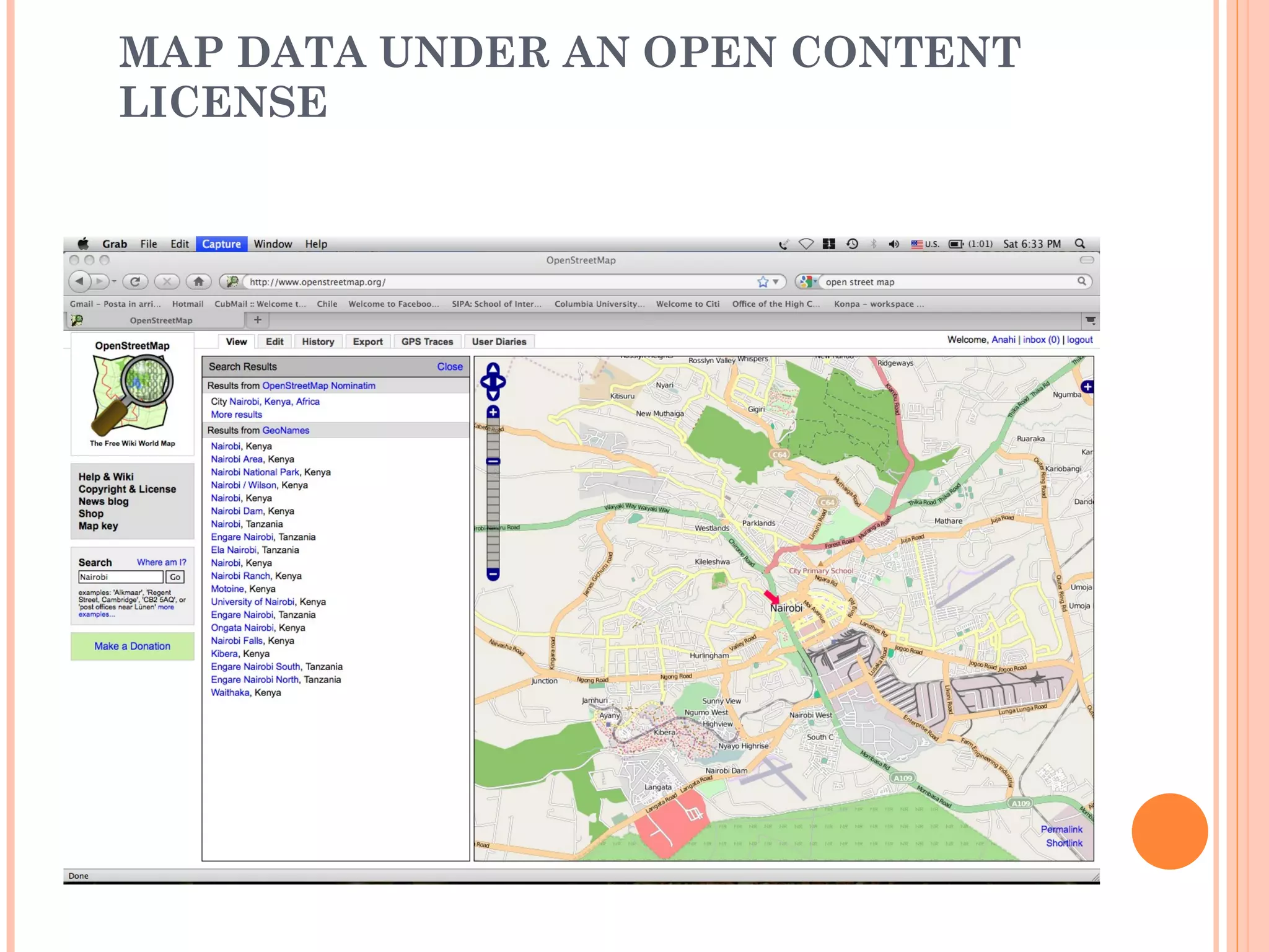 MAP DATA UNDER AN OPEN CONTENT LICENSE 