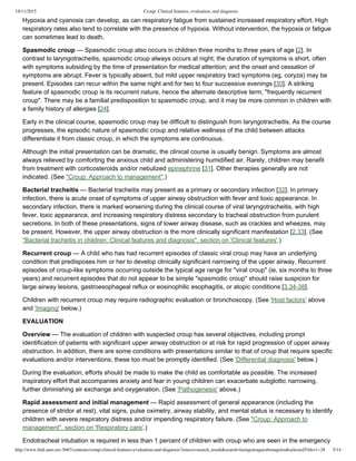 Croup clinical features, evaluation, and diagnosis | PDF