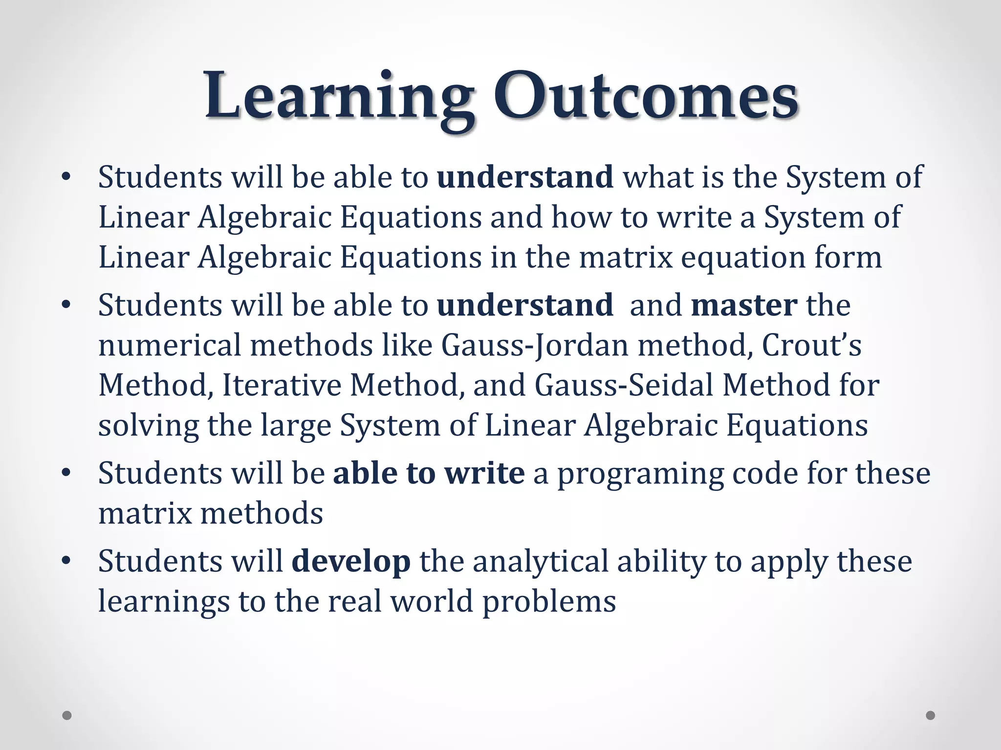 Crout s method for solving system of linear equations | PPTX | Physics ...