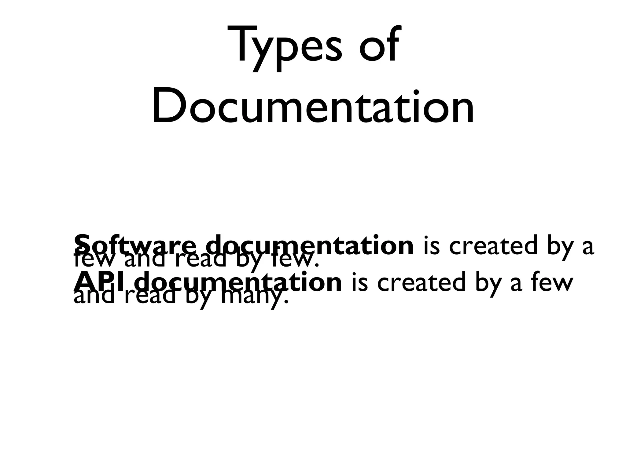 Types of Documentation 