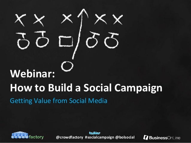 @crowdfactory #socialcampaign @bolsocial
Webinar:
How to Build a Social Campaign
Getting Value from Social Media
 