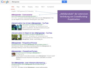 „Abfallprodukt“ der extensiven
Verlinkung von Crowdfunding-
Projektseiten
 