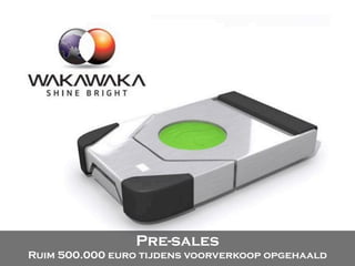 Pre-sales
Ruim 500.000 euro tijdens voorverkoop opgehaald
 