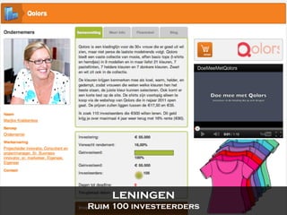 leningen
Ruim 100 investeerders
 