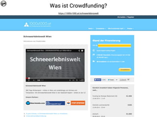 Was ist Crowdfunding? 
https://1000x1000.at/schneeerlebniswelt 
 