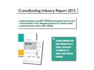 Crowdfunding Industry Report 2013
 