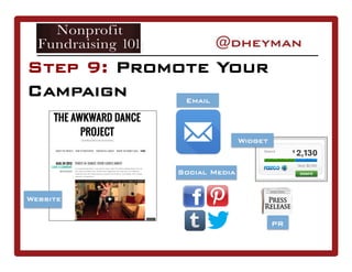 Website
Widget
Social Media
PR
Step 9: Promote Your
Campaign Email
 