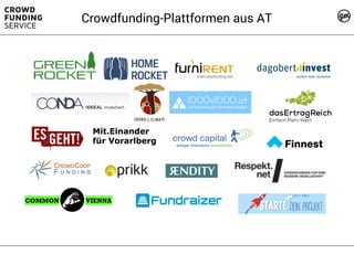 Crowdfunding-Plattformen aus AT
 