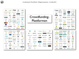 Crowdfunding für Filmschaffende - Wolfgang Gumpelmaier - Crowdday 2014

CrowdfundingPlattformen

 
