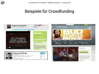 Crowdfunding für Filmschaffende - Wolfgang Gumpelmaier - Crowdday 2014

Beispiele für Crowdfunding

 