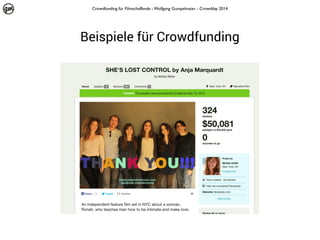 Crowdfunding für Filmschaffende - Wolfgang Gumpelmaier - Crowdday 2014

Beispiele für Crowdfunding

 