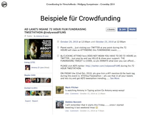 Crowdfunding für Filmschaffende - Wolfgang Gumpelmaier - Crowdday 2014

Beispiele für Crowdfunding

 