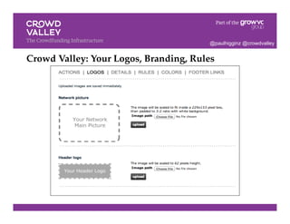 Crowd Valley: Your Logos, Branding, Rules!
@paulhigginz @crowdvalley
 