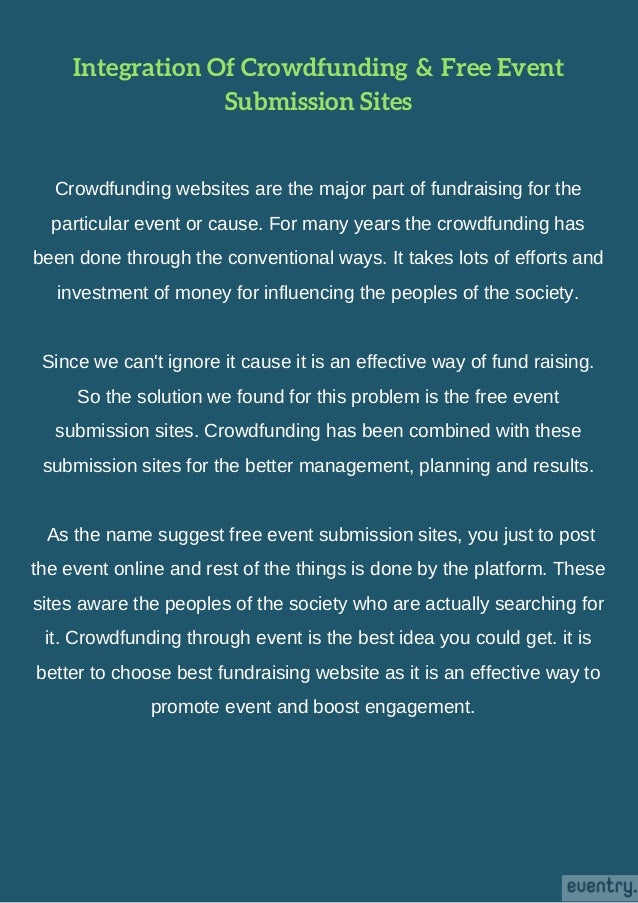 crowdfunding with free event submission sites free crowdfunding sites