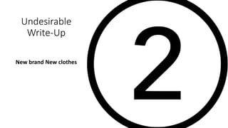 Undesirable
Write-Up
New brand New clothes
 