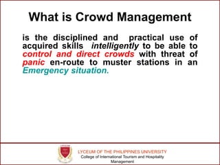 Crowd Management Training Module Crowd Management | PPTX