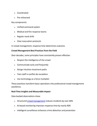 Crowd Management Training Module Crowd Management in Public Events: Lessons from the Field | PDF