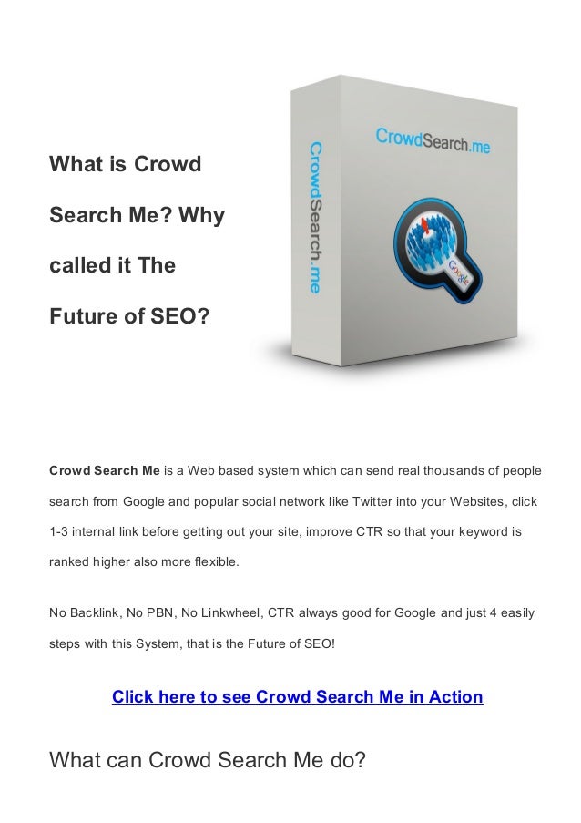 Crowd Search Me Review The Best SEO System