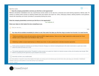 Family Ofﬁce Investment Model
CrowdSmart provides Family Office investors with high quality,
programmatic direct investing in portfolios of top rated startups.
Invest by university, market vertical and other segmentation
= $ Startup Investment
Investor!
1!
Investor!
2!
Investor!
5!+! +…! Family Ofﬁce
Investment!+!+!High CS!
Rating!
The Kauffman Foundation recommendation to institutional investors:
“Invest directly in a portfolio of new companies.”
 