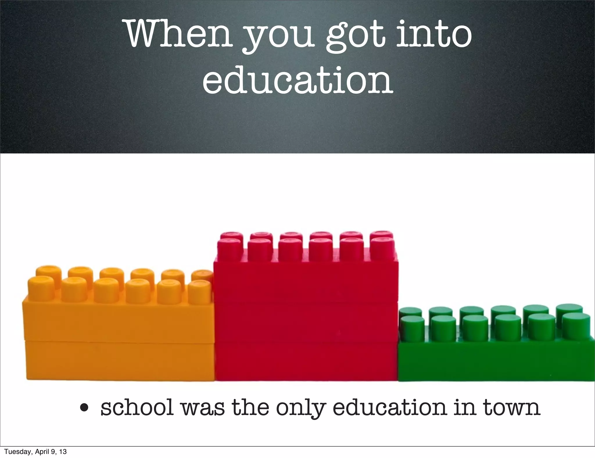 PLN
                       Personal Learning Network




Tuesday, April 9, 13
 